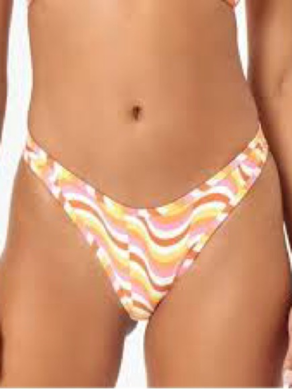 NWT SIZE M l*space Pink Orange and Yellow Swirl Bikini Bottom